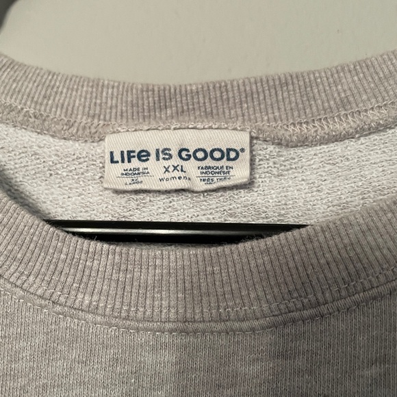 NWOT Life Is Good Gray Sweatshirt with Rainbow Graphic - Picture 3 of 4